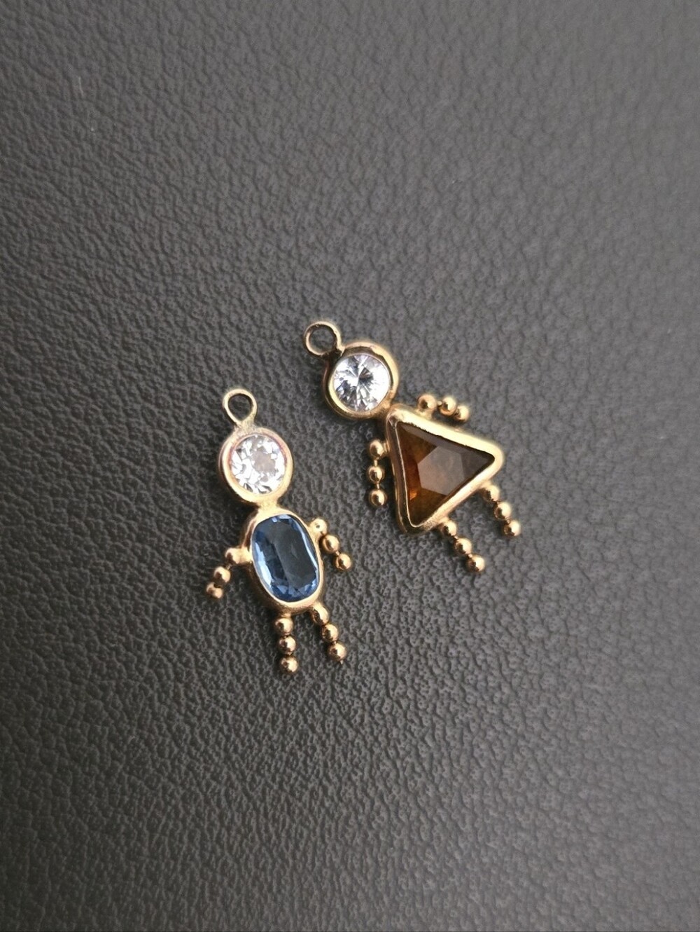 jcpenney 14K Solid Gold Birth Gemstone Doll 2 Necklace Earring Charms